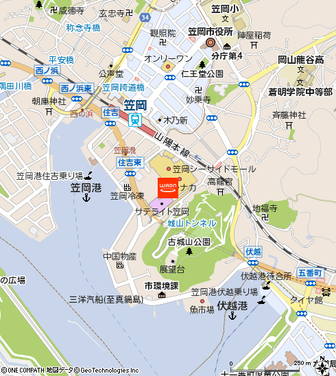 マルナカ笠岡店付近の地図